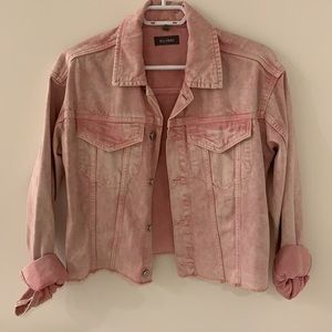 Dl1961 pale pink cropped denim jacket
